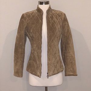 Ann Taylor Petite 100% Leather Quilted Jacket